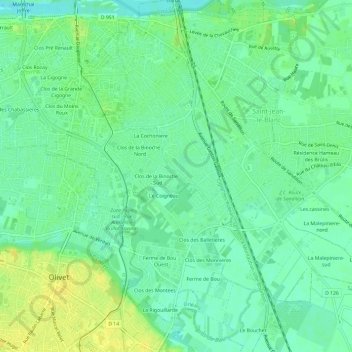 Mappa topografica Les Perlingeons, altitudine, rilievo