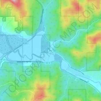 Mappa topografica Otis, altitudine, rilievo