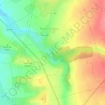 Mappa topografica La Rosière, altitudine, rilievo