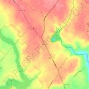 Mappa topografica Harrow, altitudine, rilievo