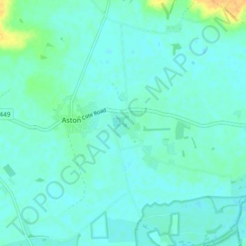 Mappa topografica Cote, altitudine, rilievo