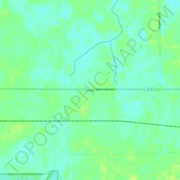 Mappa topografica Gridley, altitudine, rilievo