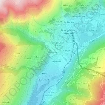Mappa topografica Le Reverset, altitudine, rilievo