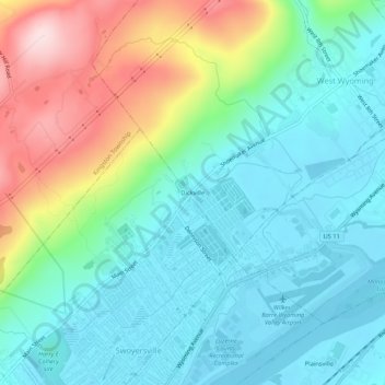 Mappa topografica Dickville, altitudine, rilievo