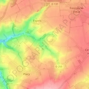 Mappa topografica La Motte, altitudine, rilievo