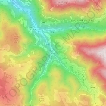 Mappa topografica Località Stenk, altitudine, rilievo