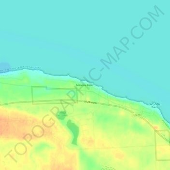Mappa topografica Manitou Beach, altitudine, rilievo