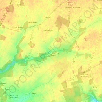 Mappa topografica Blanche Épine, altitudine, rilievo