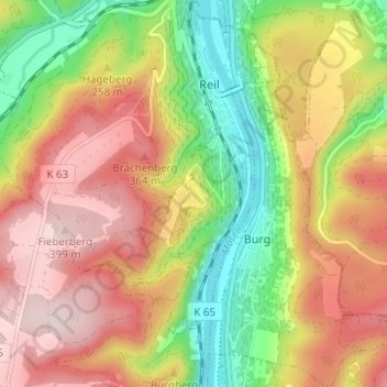 Mappa topografica Heisser Stein, altitudine, rilievo