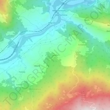 Mappa topografica Baselica, altitudine, rilievo