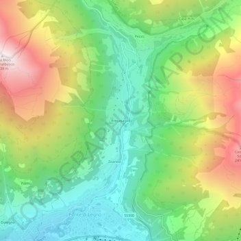 Mappa topografica Precasaglio, altitudine, rilievo