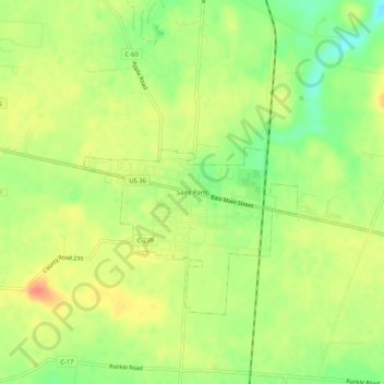 Mappa topografica Saint Paris, altitudine, rilievo