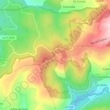Mappa topografica Abadengo, altitudine, rilievo
