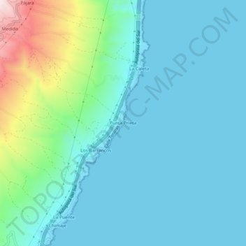 Mappa topografica Punta Prieta, altitudine, rilievo