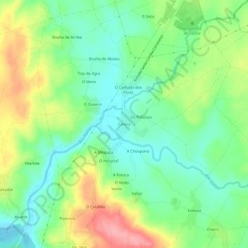 Mappa topografica Castriz, altitudine, rilievo