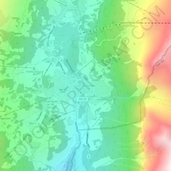 Mappa topografica Lenzerheide, altitudine, rilievo