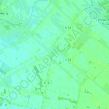 Mappa topografica Huxfeld, altitudine, rilievo