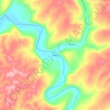 Mappa topografica Harpole, altitudine, rilievo