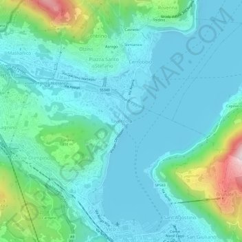 Mappa topografica Tavernola, altitudine, rilievo