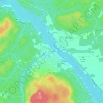 Mappa topografica Elk Lake, altitudine, rilievo