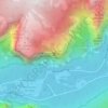 Mappa topografica Horsetail Fall, altitudine, rilievo