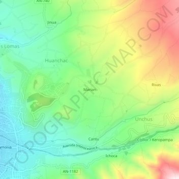 Mappa topografica Marian, altitudine, rilievo