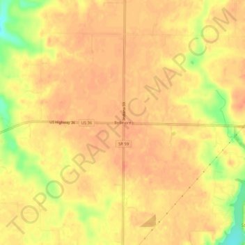Mappa topografica Bellmore, altitudine, rilievo