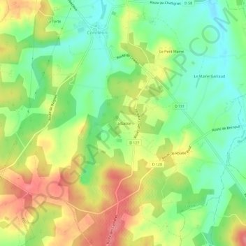 Mappa topografica La Gasse, altitudine, rilievo