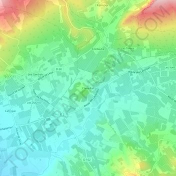 Mappa topografica Clavaillan, altitudine, rilievo