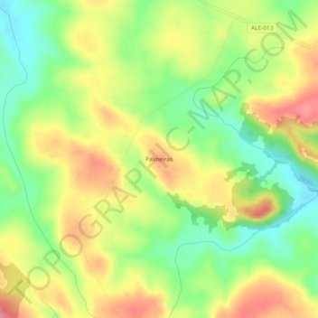 Mappa topografica Palmeiras, altitudine, rilievo