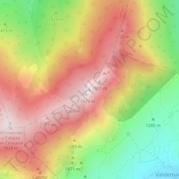 Mappa topografica Regajo, altitudine, rilievo