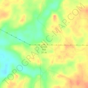 Mappa topografica Grove Hill, altitudine, rilievo