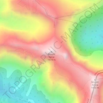 Mappa topografica Mount Lycia, altitudine, rilievo