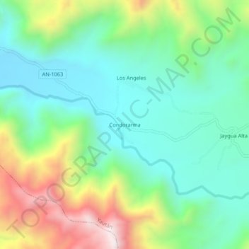 Mappa topografica Condorarma, altitudine, rilievo