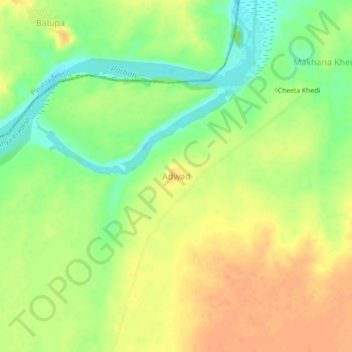Mappa topografica Adwad, altitudine, rilievo