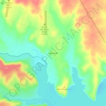 Mappa topografica Owl Creek, altitudine, rilievo