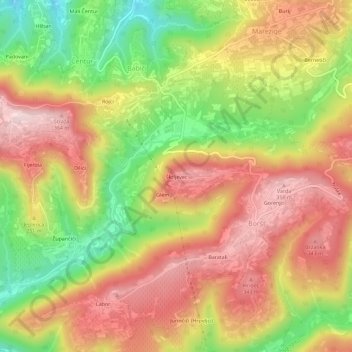 Mappa topografica Škrljevec, altitudine, rilievo
