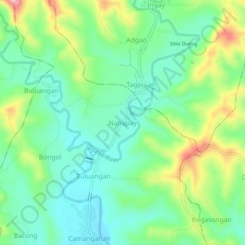 Mappa topografica Nahapay, altitudine, rilievo