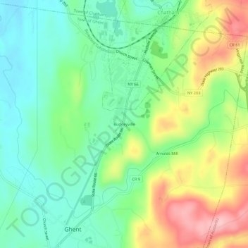 Mappa topografica Buckleyville, altitudine, rilievo