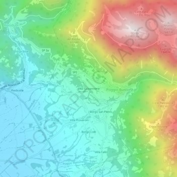 Mappa topografica Villa Giovannone, altitudine, rilievo