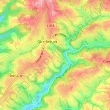 Mappa topografica Stein, altitudine, rilievo