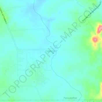 Mappa topografica Cedere I, altitudine, rilievo