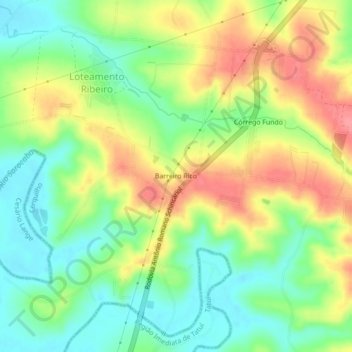 Mappa topografica Barreiro Rico, altitudine, rilievo