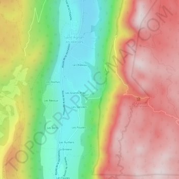Mappa topografica Les Brunets, altitudine, rilievo