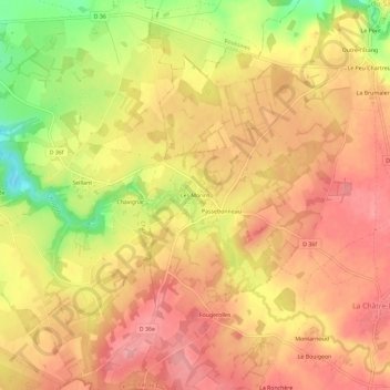 Mappa topografica Les Morins, altitudine, rilievo