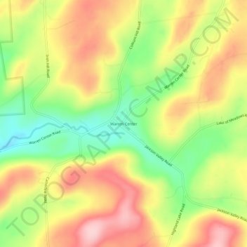 Mappa topografica Warren Center, altitudine, rilievo