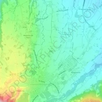 Mappa topografica Eula, altitudine, rilievo