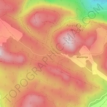 Mappa topografica La Mouillère, altitudine, rilievo