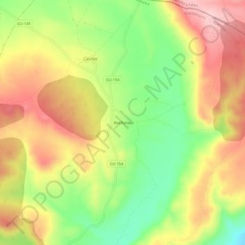 Mappa topografica Bochones, altitudine, rilievo