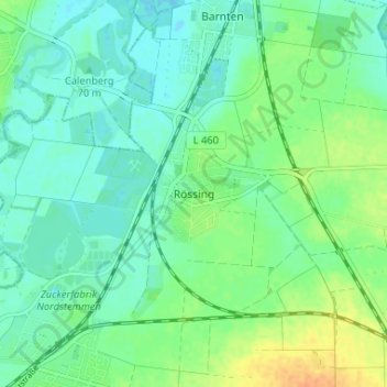 Mappa topografica Rössing, altitudine, rilievo